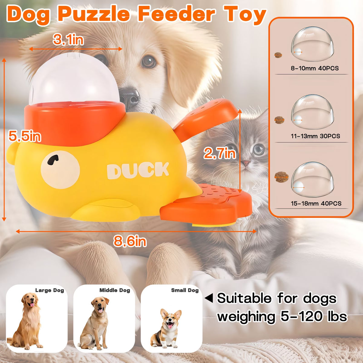 Interactive Dog Toys,Dog Interactive Treat Dispenser Toy,Promotes IQ Training and Entertainment Reduces Bloating Anti-Gulping