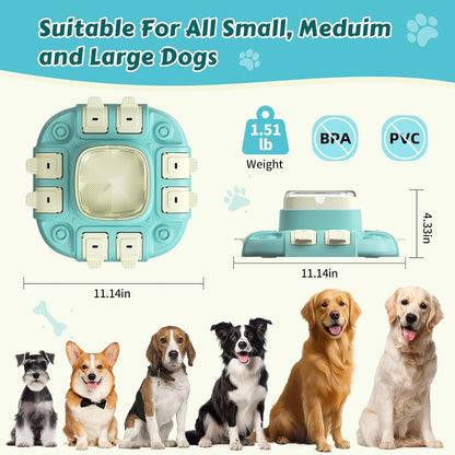 2 Levels Dog Puzzle Toy, Slow Feeder for Fast Eating Pets Interactive Dog Treat Puzzle Toys for IQ Training, Treat Dispenser for Small Medium Large Dogs, Cats