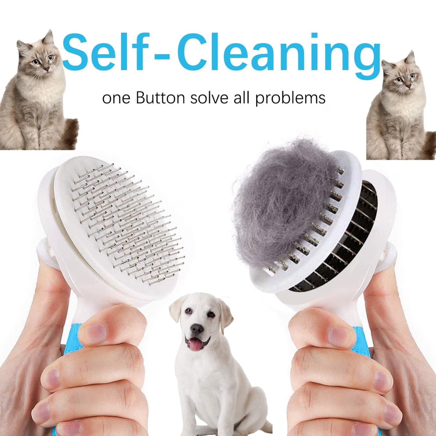 Cat Grooming Brush, Self Cleaning Cat Brushes for Dogs Cats for Long Haired & Short Hair Gently to Remove Loose Undercoat, Pet Hair Brush on Clearance