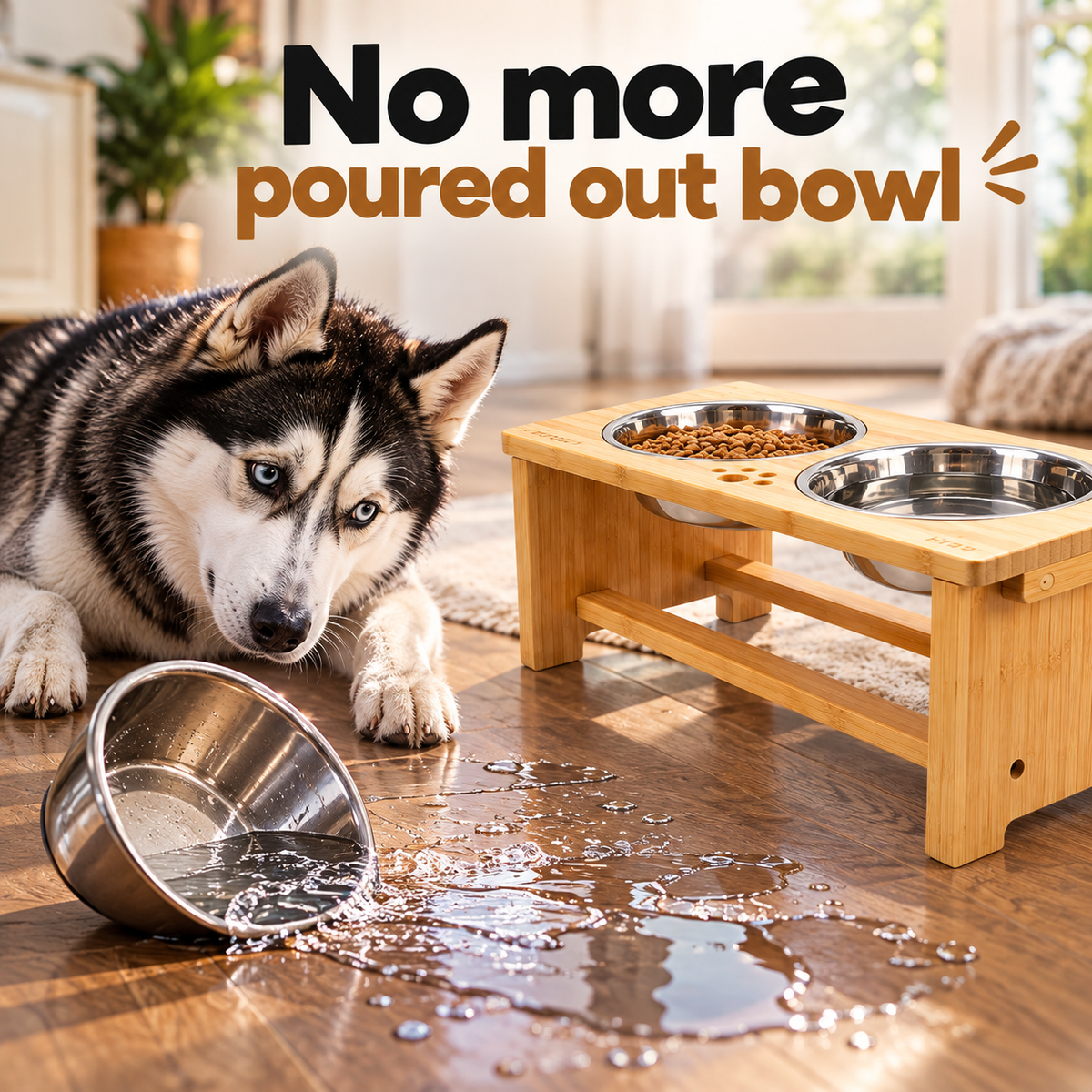 Elevated 2 Stainless Steel Bowls for Dogs and Cats