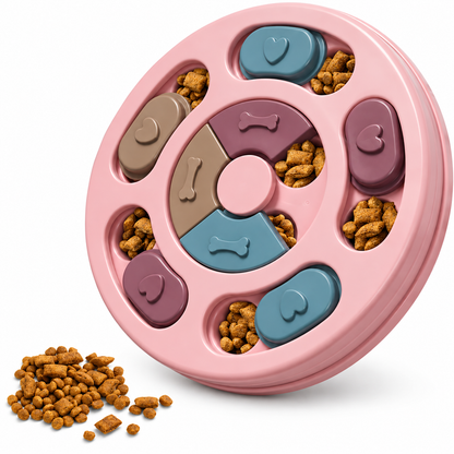 Rompecabezas para perros, juguetes de alimentación tipo rompecabezas para perros para entrenamiento de coeficiente intelectual y enriquecimiento mental, rompecabezas de premios para perros (rosa)