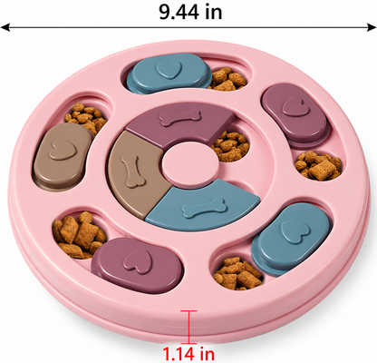 Rompecabezas para perros, juguetes de alimentación tipo rompecabezas para perros para entrenamiento de coeficiente intelectual y enriquecimiento mental, rompecabezas de premios para perros (rosa)