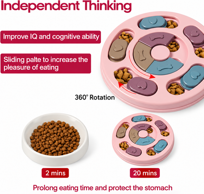 Rompecabezas para perros, juguetes de alimentación tipo rompecabezas para perros para entrenamiento de coeficiente intelectual y enriquecimiento mental, rompecabezas de premios para perros (rosa)
