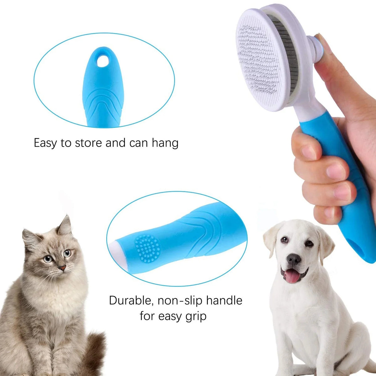 Cat Grooming Brush, Self Cleaning Cat Brushes for Dogs Cats for Long Haired & Short Hair Gently to Remove Loose Undercoat, Pet Hair Brush on Clearance